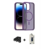 MARSİLYAN™- iPhone 15 Pro Kılıf Siluet Minimal Prime - Siyah Bilvis Hayalet Cam Ekran Koruyucu + Raze Metal Kamera Lens - TMGI