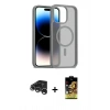 MARSİLYAN™- iPhone 15 Pro Kılıf Siluet Minimal Prime - Siyah Buffer Cam Ekran Koruyucu + Raze Metal Kamera Lens - GS