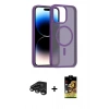 MARSİLYAN™- iPhone 15 Pro Kılıf Siluet Minimal Prime - Siyah Buffer Cam Ekran Koruyucu + Raze Metal Kamera Lens - TMGI