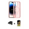 MARSİLYAN™- iPhone 15 Pro Kılıf Siluet Minimal Prime - Siyah Buffer Cam Ekran Koruyucu + Raze Metal Kamera Lens - GS