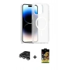 MARSİLYAN™- iPhone 15 Pro Kılıf Siluet Minimal Prime - Siyah Buffer Cam Ekran Koruyucu + Raze Metal Kamera Lens - GS
