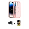 MARSİLYAN™- iPhone 15 Pro Kılıf Siluet Minimal Prime - Siyah Buffer Cam Ekran Koruyucu + Raze Metal Kamera Lens - LT