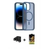 MARSİLYAN™- iPhone 15 Pro Kılıf Siluet Minimal Prime - Siyah Buffer Cam Ekran Koruyucu + Raze Metal Kamera Lens - SH