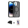 MARSİLYAN™- iPhone 15 Pro Kılıf Siluet Minimal Prime - Siyah Joko 5D Cam + Raze Metal Kamera Lens - SH