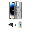 MARSİLYAN™- iPhone 15 Pro Kılıf Siluet Minimal Prime - Siyah Polymer Nano Ekran Koruyucu + Raze Metal Kamera Lens - LT