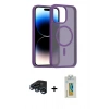 MARSİLYAN™- iPhone 15 Pro Kılıf Siluet Minimal Prime - Siyah Polymer Nano Ekran Koruyucu + Raze Metal Kamera Lens - LT
