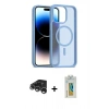 MARSİLYAN™- iPhone 15 Pro Kılıf Siluet Minimal Prime - Siyah Polymer Nano Ekran Koruyucu + Raze Metal Kamera Lens - GS