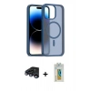 MARSİLYAN™- iPhone 15 Pro Kılıf Siluet Minimal Prime - Siyah Polymer Nano Ekran Koruyucu + Raze Metal Kamera Lens - LT