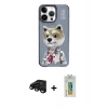 MARSİLYAN™- iPhone 15 Pro Kılıf Siluet Modern Özel Seri - Siyah Polymer Nano Ekran Koruyucu + Raze Metal Kamera Lens - SH