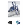 MARSİLYAN™- iPhone 15 Pro Kılıf Vadi Çizgi Özel Seri - Siyah 3D Antistatik Cam Ekran Koruyucu + Raze Metal Kamera Lens - TMGI