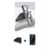 MARSİLYAN™- iPhone 15 Pro Kılıf Vadi Çizgi Özel Seri - Siyah 3D Antistatik Hayalet Cam Ekran Koruyucu + Raze Metal Kamera Lens - TMGI