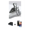 MARSİLYAN™- iPhone 15 Pro Kılıf Vadi Çizgi Özel Seri - Siyah 3D Antistatik Mat Seramik Nano Ekran Koruyucu + Raze Metal Kamera Lens - LT