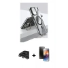 MARSİLYAN™- iPhone 15 Pro Kılıf Vadi Çizgi Özel Seri - Siyah 3D Antistatik Mat Seramik Nano Ekran Koruyucu + Titanyum Gri Raze Metal Kamera Lens