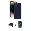 MARSİLYAN™- iPhone 15 Pro Kılıf Vadi Çizgi Prime - Şeffaf 360 Full Body Arka Koruyucu + Raze Metal Kamera Lens - LT
