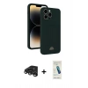 MARSİLYAN™- iPhone 15 Pro Kılıf Vadi Çizgi Prime - Şeffaf Pasifik Cam Ekran Koruyucu + Raze Metal Kamera Lens - TMGI