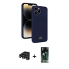 MARSİLYAN™- iPhone 15 Pro Kılıf Vadi Çizgi Prime - Siyah 360 Mat Full Body Arka Koruyucu + Raze Metal Kamera Lens - TMGI
