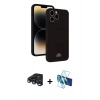 MARSİLYAN™- iPhone 15 Pro Kılıf Vadi Çizgi Prime - Siyah 3D Antistatik Cam Ekran Koruyucu + Raze Metal Kamera Lens - LT