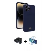 MARSİLYAN™- iPhone 15 Pro Kılıf Vadi Çizgi Prime - Siyah 3D Antistatik Cam Ekran Koruyucu + Raze Metal Kamera Lens - LT