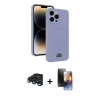 MARSİLYAN™- iPhone 15 Pro Kılıf Vadi Çizgi Prime - Siyah 3D Antistatik Mat Seramik Nano Ekran Koruyucu + Raze Metal Kamera Lens - LT