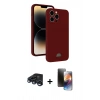 MARSİLYAN™- iPhone 15 Pro Kılıf Vadi Çizgi Prime - Siyah 3D Antistatik Mat Seramik Nano Ekran Koruyucu + Raze Metal Kamera Lens - LT