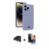 MARSİLYAN™- iPhone 15 Pro Kılıf Vadi Çizgi Prime - Siyah 3D Antistatik Mat Seramik Nano Ekran Koruyucu + Raze Metal Kamera Lens - GS