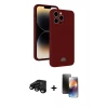 MARSİLYAN™- iPhone 15 Pro Kılıf Vadi Çizgi Prime - Siyah 3D Antistatik Mat Seramik Nano Ekran Koruyucu + Raze Metal Kamera Lens - SH