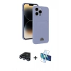 MARSİLYAN™- iPhone 15 Pro Kılıf Vadi Çizgi Prime - Siyah 3D Antistatik Seramik Nano Ekran Koruyucu + Raze Metal Kamera Lens - LT