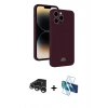 MARSİLYAN™- iPhone 15 Pro Kılıf Vadi Çizgi Prime - Siyah 3D Antistatik Seramik Nano Ekran Koruyucu + Raze Metal Kamera Lens - GS