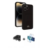 MARSİLYAN™- iPhone 15 Pro Kılıf Vadi Çizgi Prime - Siyah 3D Antistatik Seramik Nano Ekran Koruyucu + Raze Metal Kamera Lens - GS