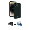 MARSİLYAN™- iPhone 15 Pro Kılıf Vadi Çizgi Prime - Siyah 3D Antistatik Seramik Nano Ekran Koruyucu + Raze Metal Kamera Lens - GS