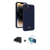 MARSİLYAN™- iPhone 15 Pro Kılıf Vadi Çizgi Prime - Siyah 3D Antistatik Seramik Nano Ekran Koruyucu + Raze Metal Kamera Lens - SH