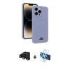 MARSİLYAN™- iPhone 15 Pro Kılıf Vadi Çizgi Prime - Siyah 3D Antistatik Seramik Nano Ekran Koruyucu + Raze Metal Kamera Lens - SH