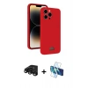 MARSİLYAN™- iPhone 15 Pro Kılıf Vadi Çizgi Prime - Siyah 3D Antistatik Seramik Nano Ekran Koruyucu + Raze Metal Kamera Lens - SH