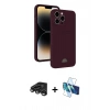 MARSİLYAN™- iPhone 15 Pro Kılıf Vadi Çizgi Prime - Siyah 3D Antistatik Seramik Nano Ekran Koruyucu + Raze Metal Kamera Lens - TMGI