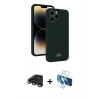 MARSİLYAN™- iPhone 15 Pro Kılıf Vadi Çizgi Prime - Siyah 3D Antistatik Seramik Nano Ekran Koruyucu + Raze Metal Kamera Lens - TMGI