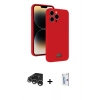 MARSİLYAN™- iPhone 15 Pro Kılıf Vadi Çizgi Prime - Siyah Bilvis 0.18mm Plus Cam Ekran Koruyucu + Raze Metal Kamera Lens - GS