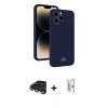 MARSİLYAN™- iPhone 15 Pro Kılıf Vadi Çizgi Prime - Siyah Bilvis 0.18mm Plus Cam Ekran Koruyucu + Raze Metal Kamera Lens - TMGI