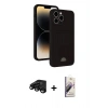 MARSİLYAN™- iPhone 15 Pro Kılıf Vadi Çizgi Prime - Siyah Bilvis 3D Mat Cam Ekran Koruyucu + Raze Metal Kamera Lens - SH