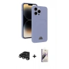 MARSİLYAN™- iPhone 15 Pro Kılıf Vadi Çizgi Prime - Siyah Bilvis 3D Mat Cam Ekran Koruyucu + Raze Metal Kamera Lens - TMGI