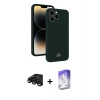 MARSİLYAN™- iPhone 15 Pro Kılıf Vadi Çizgi Prime - Siyah Bilvis 5in1 3D Magic Cam Ekran Koruyucu + Raze Metal Kamera Lens - SH