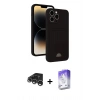 MARSİLYAN™- iPhone 15 Pro Kılıf Vadi Çizgi Prime - Siyah Bilvis 5in1 3D Magic Cam Ekran Koruyucu + Raze Metal Kamera Lens - GS