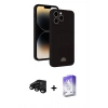 MARSİLYAN™- iPhone 15 Pro Kılıf Vadi Çizgi Prime - Siyah Bilvis 5in1 3D Magic Cam Ekran Koruyucu + Raze Metal Kamera Lens - SH