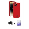 MARSİLYAN™- iPhone 15 Pro Kılıf Vadi Çizgi Prime - Siyah Bilvis 5in1 5D Magic Hayalet Cam Ekran Koruyucu + Raze Metal Kamera Lens - SH