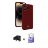 MARSİLYAN™- iPhone 15 Pro Kılıf Vadi Çizgi Prime - Siyah Bilvis 5in1 5D Magic Hayalet Cam Ekran Koruyucu + Raze Metal Kamera Lens - SH