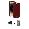 MARSİLYAN™- iPhone 15 Pro Kılıf Vadi Çizgi Prime - Siyah Bilvis Hayalet Cam Ekran Koruyucu + Raze Metal Kamera Lens - GS