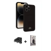 MARSİLYAN™- iPhone 15 Pro Kılıf Vadi Çizgi Prime - Siyah Bilvis Hayalet Cam Ekran Koruyucu + Raze Metal Kamera Lens - GS