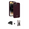 MARSİLYAN™- iPhone 15 Pro Kılıf Vadi Çizgi Prime - Siyah Bilvis Hayalet Cam Ekran Koruyucu + Raze Metal Kamera Lens - GS