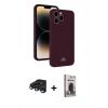 MARSİLYAN™- iPhone 15 Pro Kılıf Vadi Çizgi Prime - Siyah Bilvis Hayalet Cam Ekran Koruyucu + Raze Metal Kamera Lens - LT