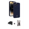 MARSİLYAN™- iPhone 15 Pro Kılıf Vadi Çizgi Prime - Siyah Bilvis Hayalet Cam Ekran Koruyucu + Raze Metal Kamera Lens - LT