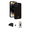 MARSİLYAN™- iPhone 15 Pro Kılıf Vadi Çizgi Prime - Siyah Bilvis Hayalet Cam Ekran Koruyucu + Raze Metal Kamera Lens - SH